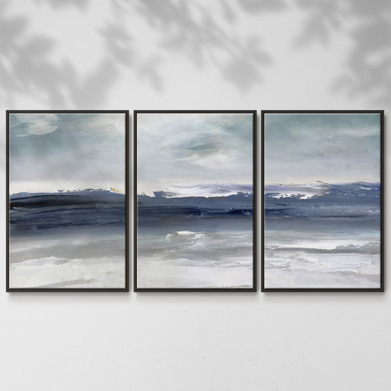 Beachcombers Paradise, reproduction sur toile 3 pièces, H 24 po x l 48 po x P 2 po, Noir
