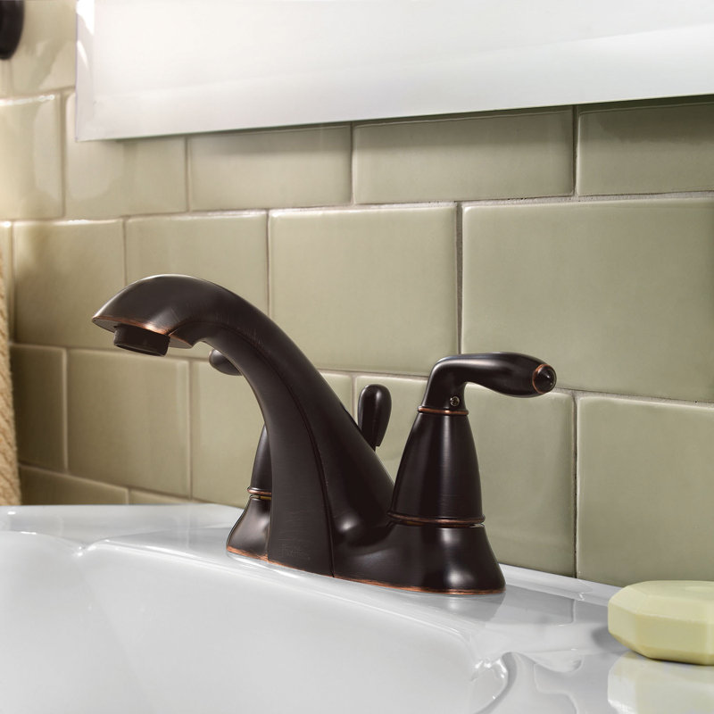 Robinet pour salle de bain avec ensemble de drain central à Serrano, Bronze toscan