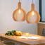 Luminaire suspendu en forme de globe à 1 lumière avec accents en bois Malpress-86812685