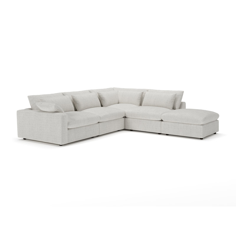 Canapé modulaire 5 pièces Remy, Orienté à droite, Chenille texturée Monique Oyster