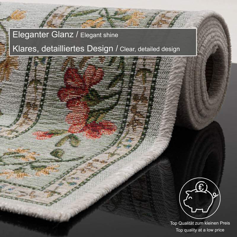Carpet Flomi With Floral Pattern, Rectangular 140 x 200cm