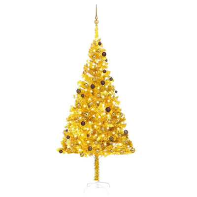 Arbre de Noël artificiel illuminé avec ensemble de décoration de fête en PVC