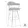 Adelita Modern Swivel Counter or Bar Height Bar Stool with Arms in Faux Leather, and Metal Frame