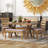 6-Piece Retro 59"L Rectangular Dining Table Set-496580431