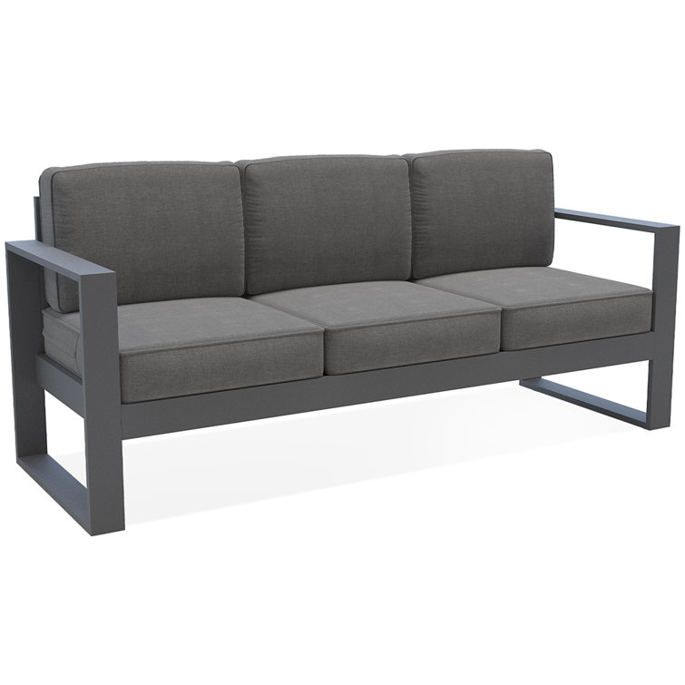 Hasko 73'' Wide Outdoor Straight Patio Sofa with Cushions