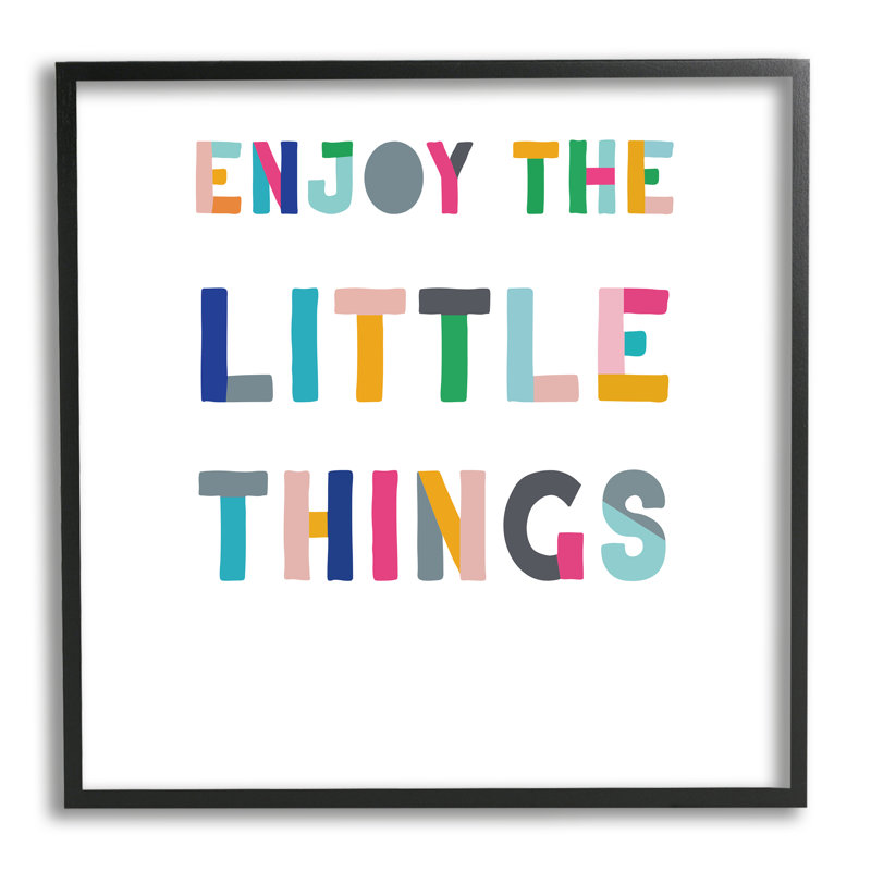 «Enjoy The Little cmw-037», art mural personnalisé, H 12 po x l 12 po, Giclée encadrée noir minuit, Oui