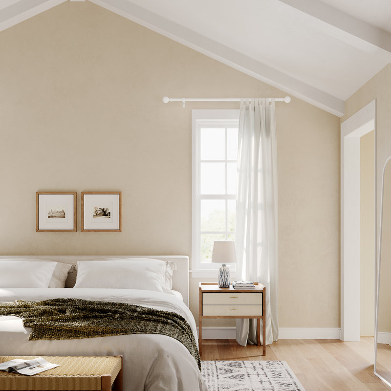 Adjustable Single Curtain Rod and Coordinating Finial Set, 48" - 84"