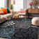 Carius Performance Floral Gray/Blue/Black/White Area Rug – Modern Floral Design, Living Room, Bedroom, Dining Room, Durable & Easy to Clean Carpet