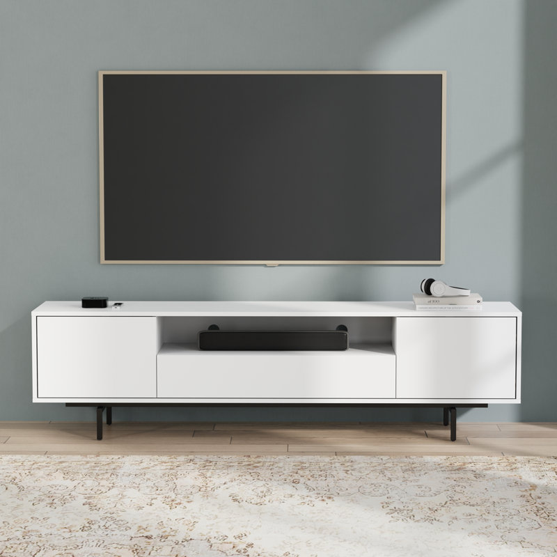 Canterbury 3 Door TV Stand for TVs up to 85", White
