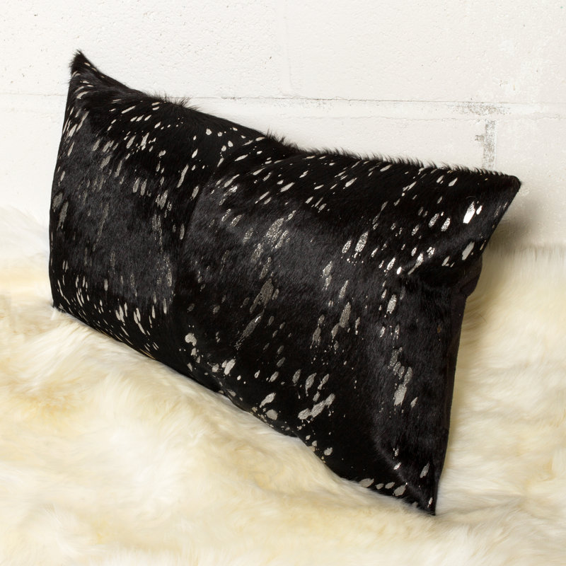 Coussin lombaire en cuir Torino, Écosse / noir / argent