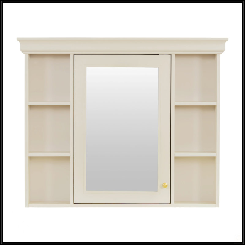 Armoire de rangement murale bleue 35 po x 28 po avec porte miroir