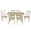 Ensemble de table de salle à manger extensible 7 pièces, table de ferme avec rallonge 18 ", table de cuisine en bois rustique 78" et chaises 6 pièces-867305239