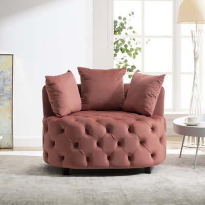 Fauteuil d'appoint en velours rose pour le salon, style américain en velours, zone en mousse