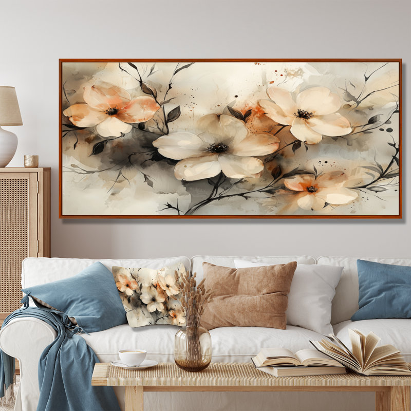 Jabir - Floral Wall Art, H 28 po x l 60 po, Toile tendue, Ne s’applique pas