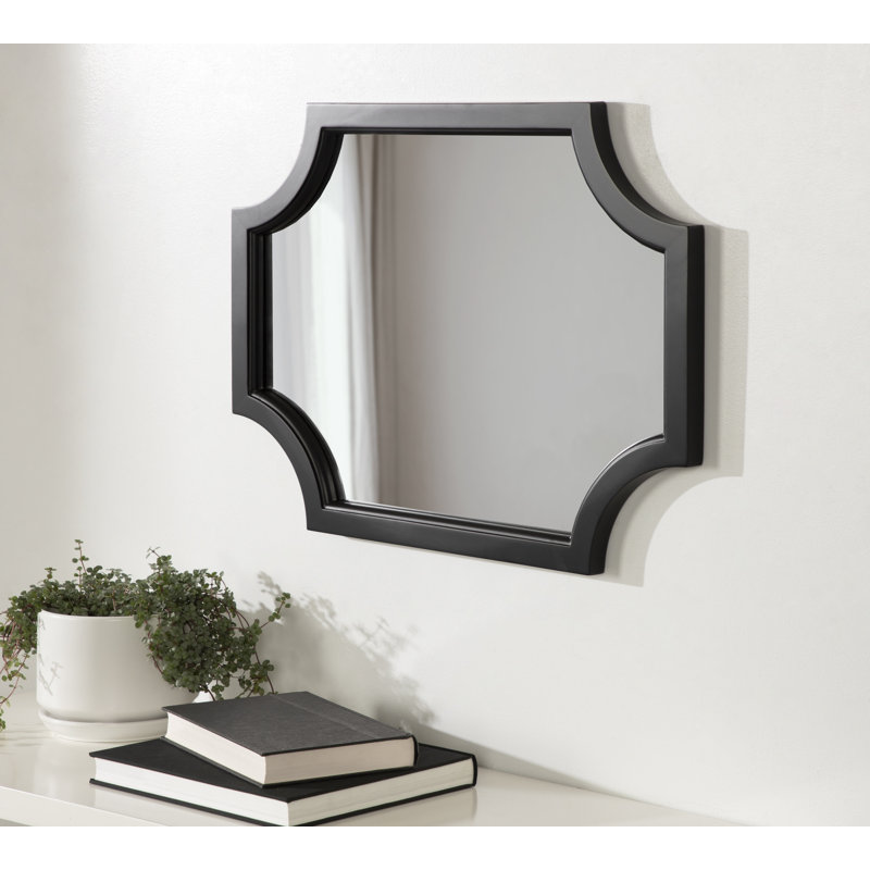 Miroir d'appoint Mertztown Glam, 24 po x 18 po, Noir