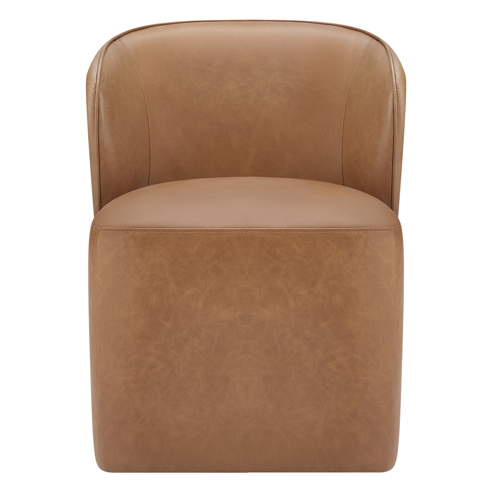 Niha Swivel Linen Dining Chair, Cognac