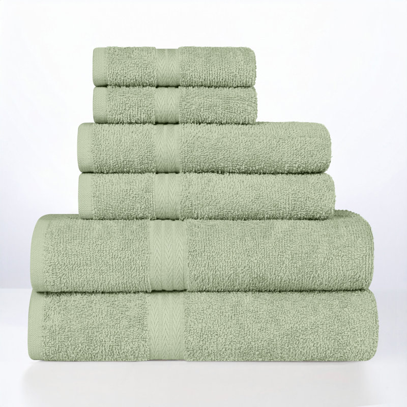 Ensemble de serviettes 6 pièces 100% coton 100% coton, Sauge