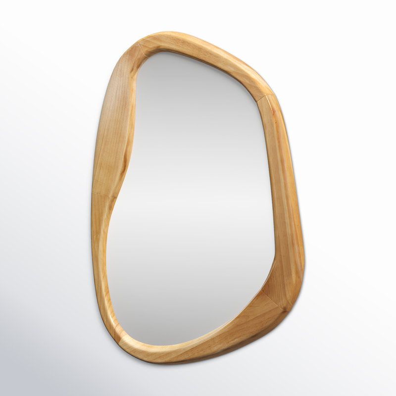 Brittlynn Asymmetrical Pine Wood Wall Mirror