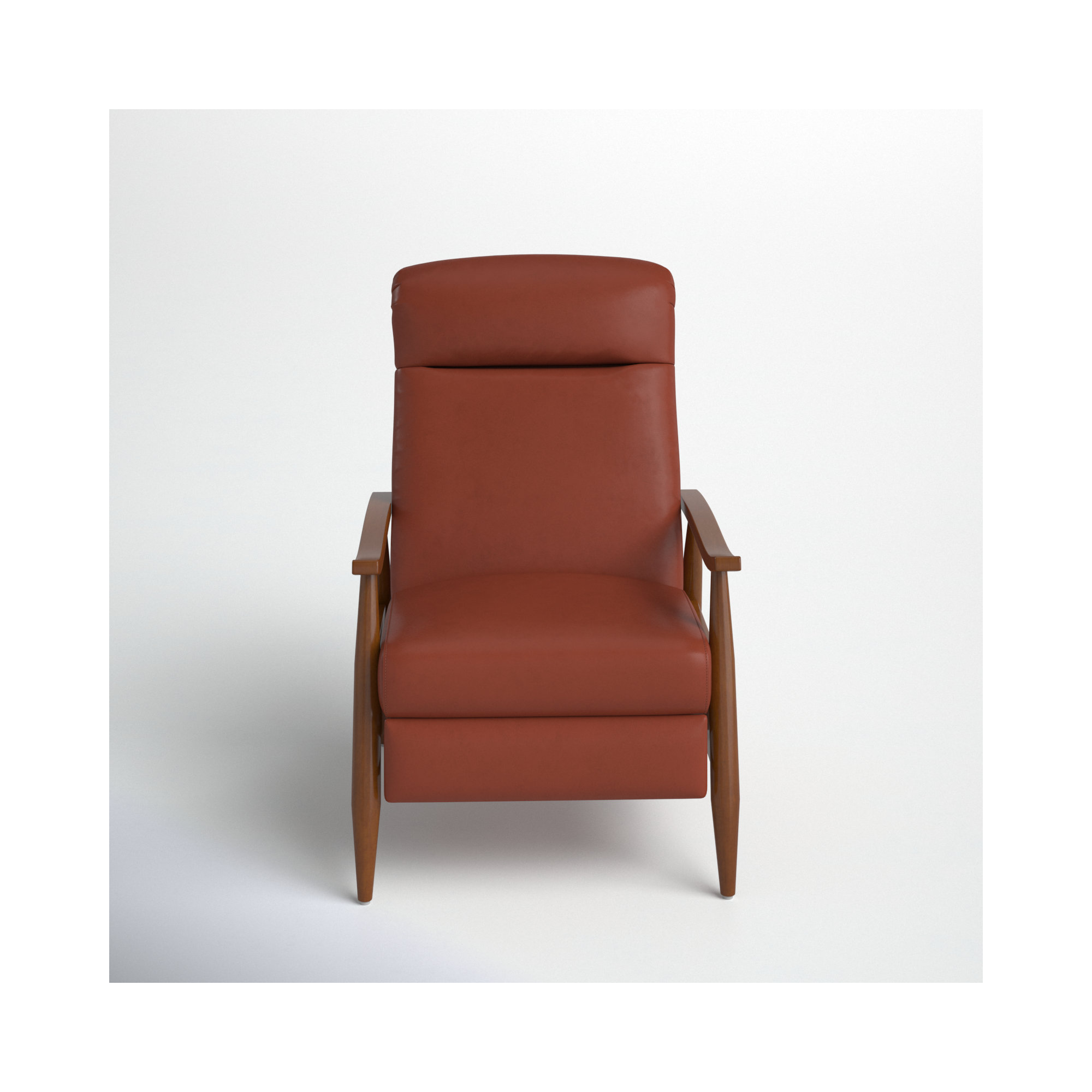 Imona 30" Wide Leather Recliner, Caramel Pebbled Genuine Leather