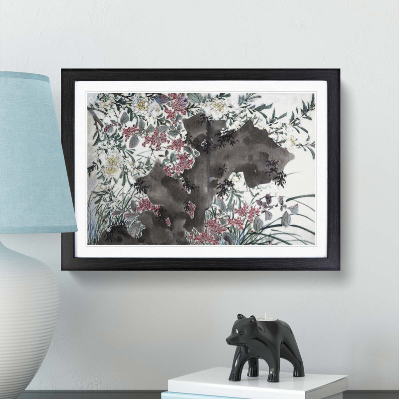 Garden Flowers Vol.2 by Chen Daofu - Picture Frame Painting Print, 36cm H x 48cm W x 2cm D, Black Framed