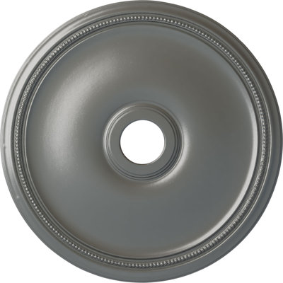 Endurathane Theia Ceiling Medallion, 24"OD x 3 5/8"ID x 1 3/4"P (Fits Canopies up to 6 3/4"), Hand-Painted Silver Finish
