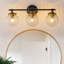 Éclairage pour meuble-lavabo en verre craquelé - 3 lumières noir mat et doré, direction réglable, luminaire à intensité variable E26-197285591-197285592