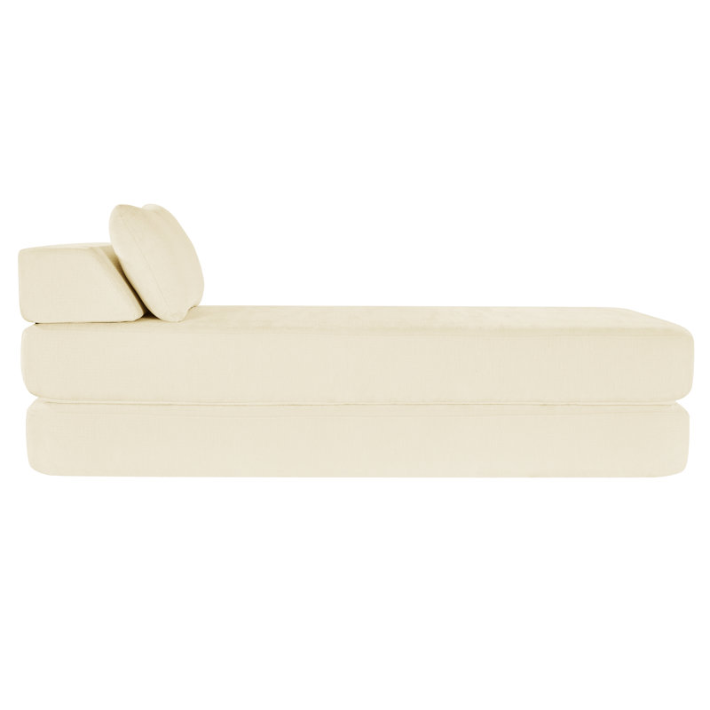 Convertible Daybed &Guest Bed Fold Out Sleeper With Queen Size Mattress, 20, Beige