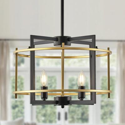 Lustre en cage de style campagnard à 4 lumières Carrianna