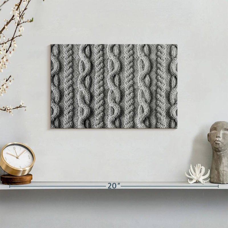 Kerner Grey Knitting, 8" H x 12" W