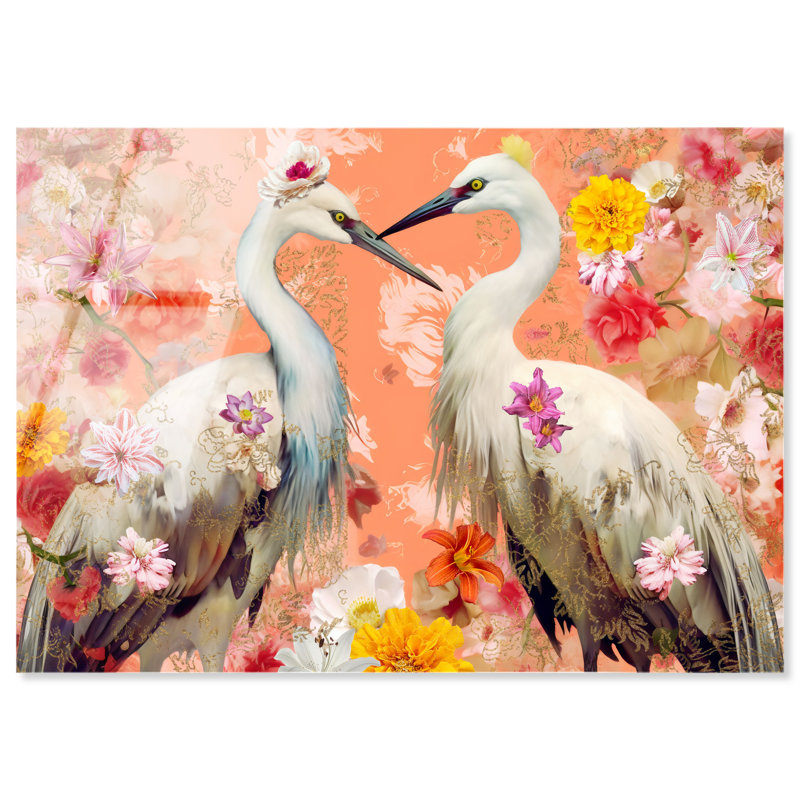 Contemporary Chinoiserie Aviary Canvas Animals Print by Oliver Gal, 10"H x 15"W, High-Gloss Acrylic Print