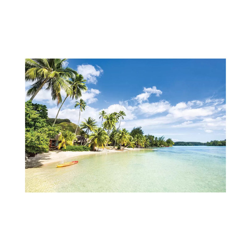 Tropical Beach On Bora Bora, French Polynesia par - Toile tendue, H 8 po x l 12 po x P 0,75 po