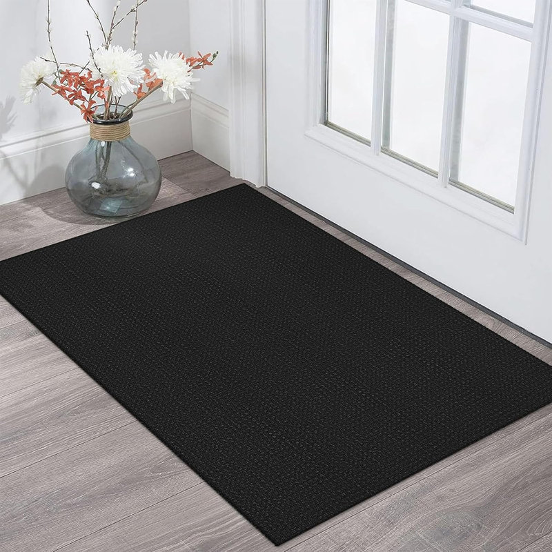 Tapis de cuisine lavables antidérapants, Noir, Rectangulaire 2 pi x 3 pi