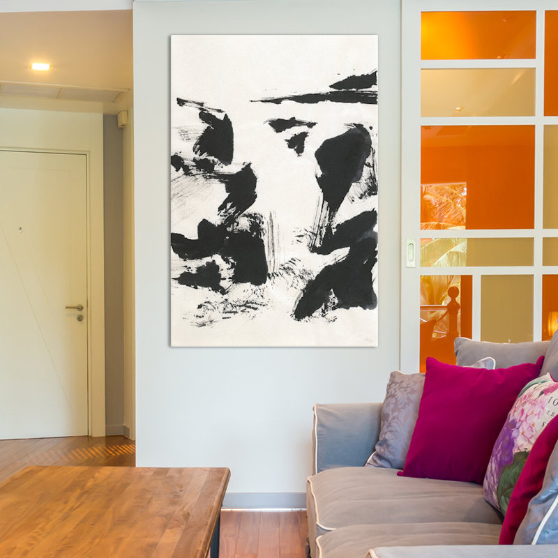 « sumi cascade vi », reproduction d’impression, H 24 po x l 16 po x P 1 po, Papier encadré noir