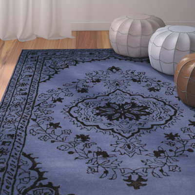Samaniego Hand Tufted Viscose/Wool Oriental Rug in Purple