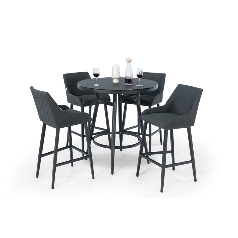 Harijan Metal Outdoor 73cm Bar Stool, Charcoal, Black