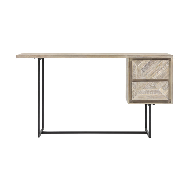 Solid Wood Steel Writing Desk