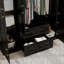 Armoire moderne avec 4 portes - Garde-robe en MDF avec tablettes et tiroirs de rangement