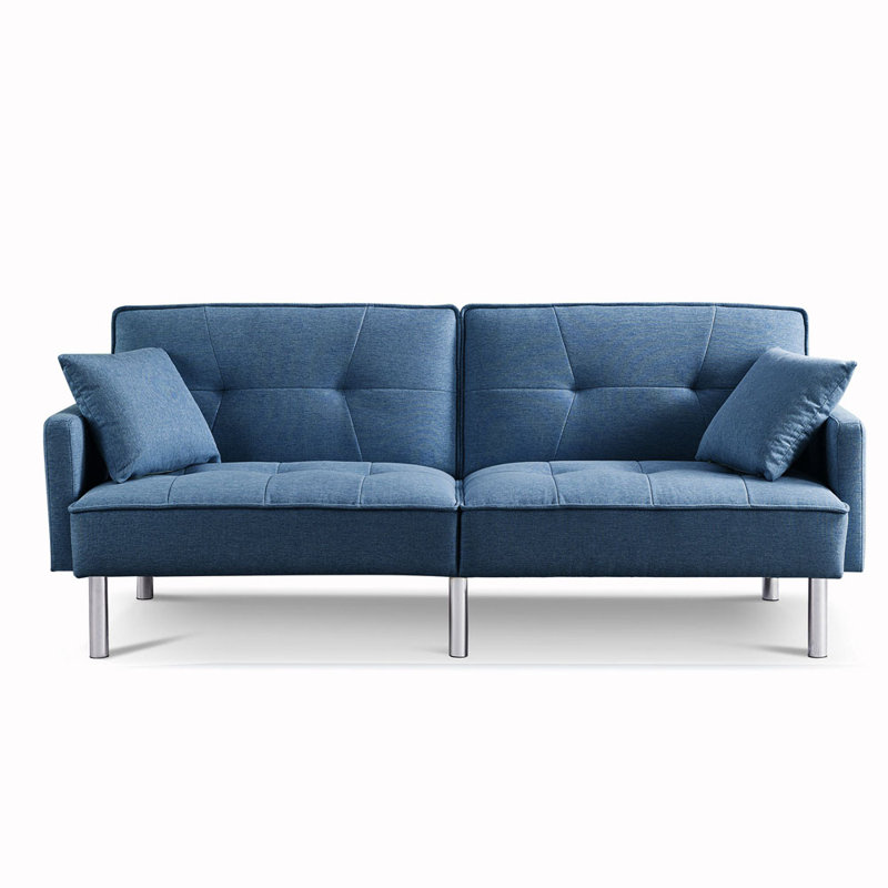 Canapé-lit 84,71 po Sehermini, Tissu bleu