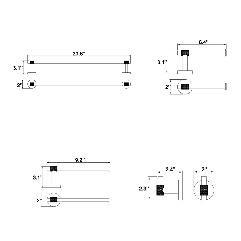 4 - Piece Bathroom Hardware Set