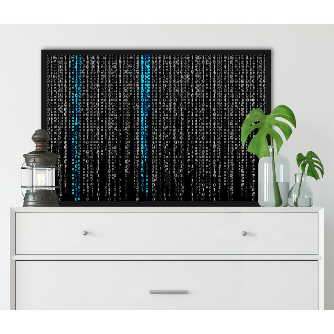 Gerahmter Grafikdruck Matrix Zahlen