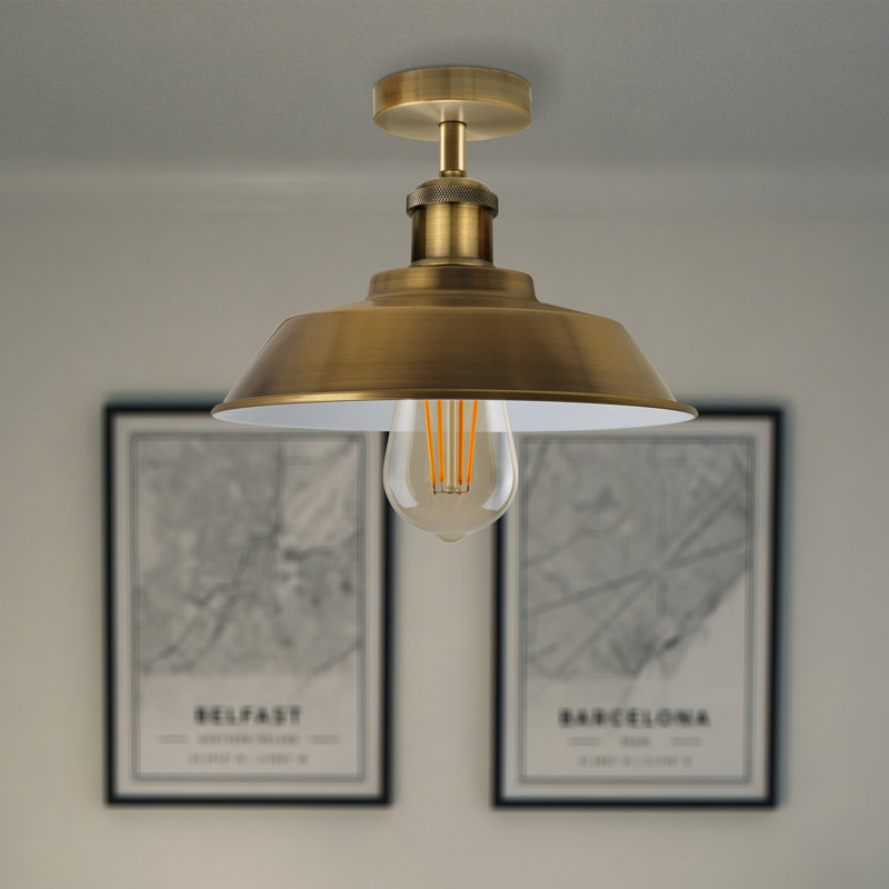Kymani Semi Flush Mount, Yellow Brass
