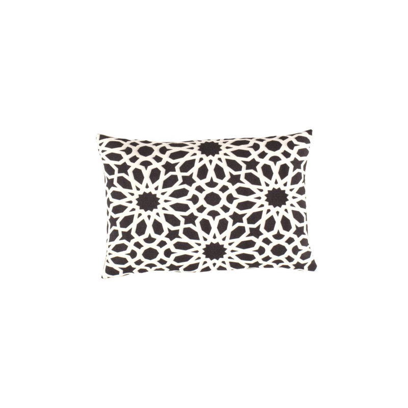 Lumbar Rectangular Pillow Cover & Insert, Black/White