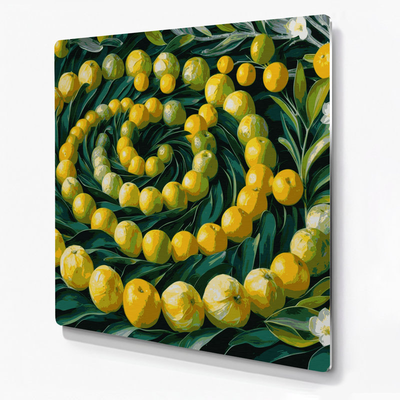 «Fruit Limequat», art mural en métal vert, H 8 po x l 8 po