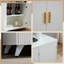 Buffet 39 po à texture ondulée - Solution de rangement blanche et laiton