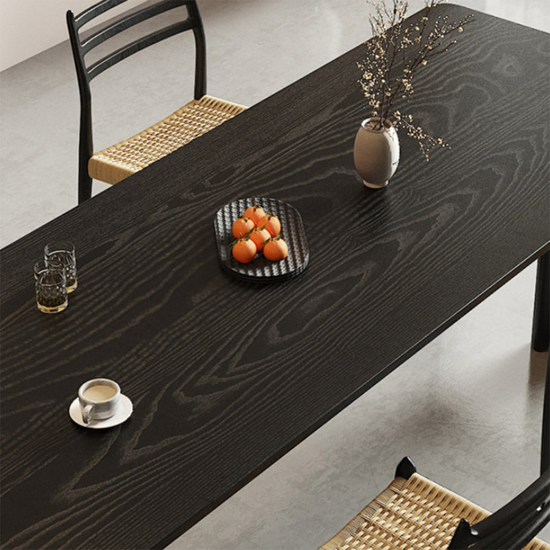 Carbonized solid wood table set, 29.52"H x 62.99"L x 27.55"W