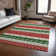 Machine Washable Indoor/Outdoor Christmas Reindeers Xhevrie Red Rug