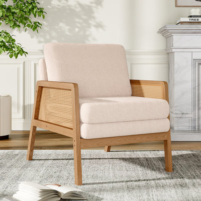 Wood Frame Upholstered Armchair Accent Chair