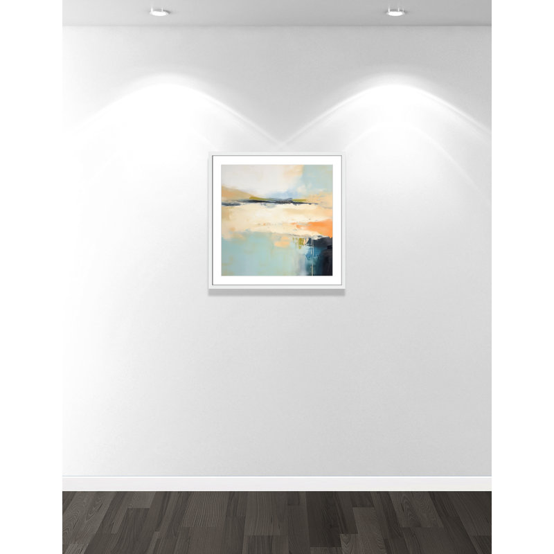 «Seashore Abstraction I Print» par Irena Orlov, Blanc satiné, L 27,5 po x H 27,5 po, Imprimé mat