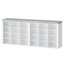 Banc de rangement pour chaussures avec coussin, banc de rangement pour hall d'entrée avec 24 casiers, armoire de rangement élargie de 9,5 po, support à casiers long pour le salon, la chambre à coucher, le vestibule, blanc-705587360-706671068