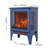 17 inch Freestanding Electric Fireplace Stove heater with 3D Flame effect,Classic Blue